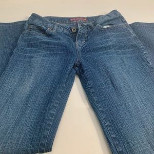 low rise flared jeans